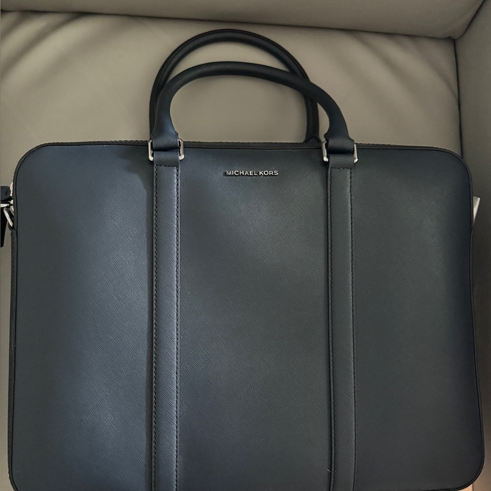 NWT - Michael Kors Navy Blue Laptop Briefcase / Carrying Bag / Computer Bag